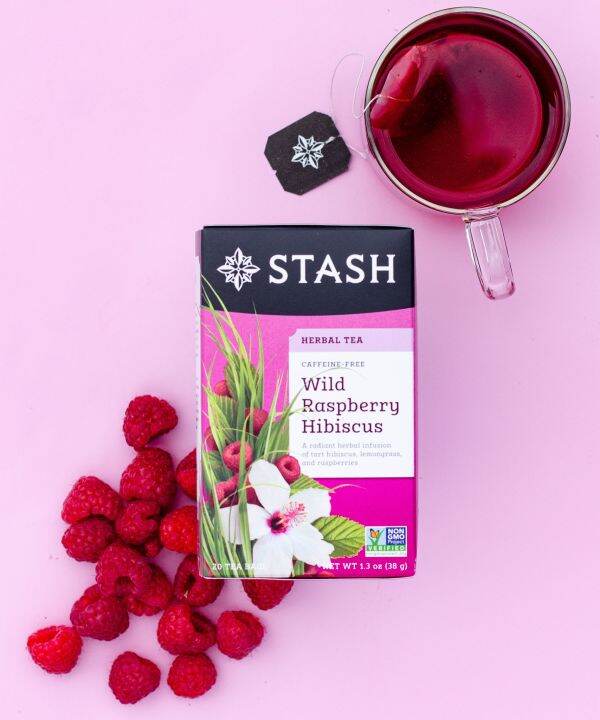 ชาสมุนไพรไม่มีคาเฟอีน-stash-decaf-herbal-tea-wild-raspberry-hibiscus-ชาราสเบอร์รี่ป่าและดอกชบา-20-tea-bags-ชารสแปลกใหม่-นำเข้าจากต่างประเทศ