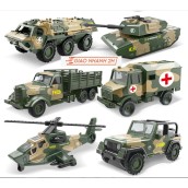 Bộ 6 xe ô tô đồ chơi cho bé gồm máy bay, xe tải, xe quân đội, xe chỉ huy