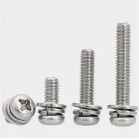 304 Stainless Steel Round Head Cross Bolt Pan Head Combination Screw Gasket Combination M2 M2.5 M3