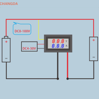 ?【Lowest price】CHANGDA เครื่องวัดกระแสไฟรถยนต์, เครื่องวัดแรงดันไฟฟ้า DC 10A โวลต์มิเตอร์แอมมิเตอร์ LED