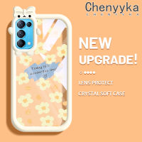 เคส Chenyyka สำหรับ OPPO Reno 5 4G Reno 5 5G Reno5 5 K เคส X3 Lite เคสแฟชั่นรูปโบว์มอนสเตอร์น้อยเคสนิ่มกันกระแทกเคสโทรศัพท์โปร่งใส TPU ซิลิกาเจลป้องกันเลนส์กล้องถ่ายรูป