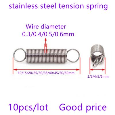 ใหม่สไตล์10ชิ้น/ล็อตสปริงลดแรงต้าน0.2มม. 0.3มม. 0.4มม. 0.5มม. 0.6มม. 304สปริงยืดประตูสปริงลดแรงต้าน OD 2มม.-6มม. Length10mm ถึง50มม. A2สกรูตะปู