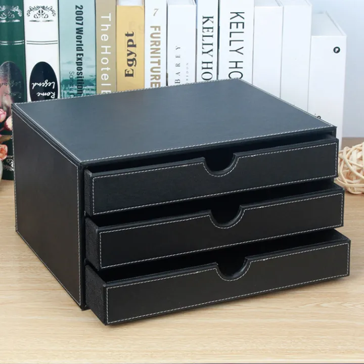 liran Leather File Desktop Drawer Storage Box OfficeA4File