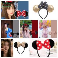 GESAGEW การ์ตูนลายการ์ตูน หมวกลาย Minnie Mouse เจ้าหญิงสำหรับเด็ก ชุดปักเลื่อม ที่คาดผมหูมิกกี้ ที่คาดผม ห่วงรัดผม สำหรับผู้หญิง