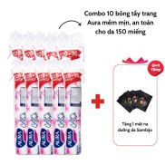 Combo 10 bông tẩy trang Aura 150 miếng