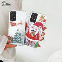 เคสใส่โทรศัพท์คอลไฟสำหรับ Samsung Galaxy A32 A52 A72 A52S 5G A23 M23 F23 A33 A53 A73 4G 5G ซานตาคลอสน่ารักลายซานตาคลอสรูปแบบต้นคริสต์มาสเปลือกทราย