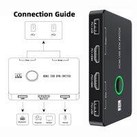 เสี่ยวหมี่ USB ตัวเลือกสวิตช์ KVM 2.0 &amp; HDMI 4K สองชิ้นแชร์หน้าจอ HDTV USB USB เครื่องพิมพ์เมาส์สแกนเนอร์คีย์บอร์ดพอร์ต