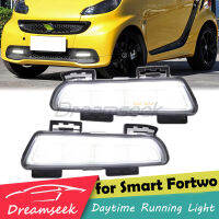 ไฟ LED สำหรับวิ่งกลางวันอัตโนมัติสำหรับรถเบนซ์เบนซ์สมาร์ต Fortwo W451ปรับโฉม2013 2014 2015 DRL กันชนไฟตัดหมอกเลนส์ใส