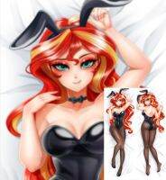 Dakimakura Anime Shim Sunset Shimmer MLP Fury พิมพ์สองด้านชีวิตขนาดปลอกหมอนร่างกาย