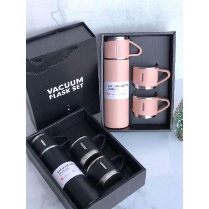 JYSR Vacuum Flask Set 3 Cups 500 ml for Hot & Cold Drink Flask