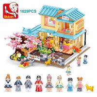 Sakura Holiday Villa House Apartament Casa Castle Friends City Series Building Blocks Construction Toys Set For Girls