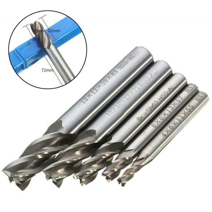 เครื่องตัดปลายดอกสว่านคาร์ไบด์4-12มม-เครื่องมือหัวเจาะหัวตัดเจาะ-hss-cnc-5ชิ้น-ชุด