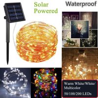 ZZOOI Solar Powered LED String Light Fairy Garland Outdoor Waterproof 20M 10M 5M Copper Wire for Christmas New Year Decoration Lamp