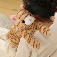 3545cm Like Real Plush Cats Lying Cute Animal Toy Grey Yellow Striped White Colors Kitten Doll Boys Girls Present