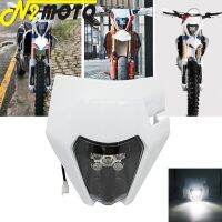 ❈ 2022 Supermoto LED Headlight Visor Headlamp Mask Kit For Husqvarna MXF300RX MXF250TS 250RX 105TS For KTM EXC Six Days 30W 6000K