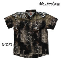 ?ส่งฟรี?เสื้อเชิ้ตชาย Mr-Junko ผ้านิ่มใส่สบายไม่ร้อน งานคุณภาพ พรีเมี่ยม ลายผ้าด้านหน้าต่อกัน N-3283