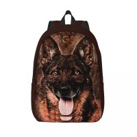 【jw】❒  Mochila para homens e mulheres cão pastor alemão escola secundária mochila de negócios laptop computador sacos lona esportes adolescente