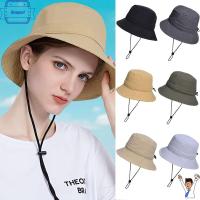 BOAGAUL หมวกกันแดดขนาดใหญ่สำหรับผู้หญิงมีที่บังแสงเชือกไนลอน Topi Bucket หมวกบังแดดหมวกชายทะเลหมวกชาวประมง