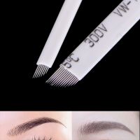 10Pcs 7 9 11 12 14 Pins Lamina Blade Microblading Needles Makeup Eyebrow Tattoo Needles for 3D Embroidery Manual Tattoo Pen