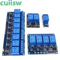 (SQIU)โมดูลรีเลย์1 2 4 8ช่อง5V 12V พร้อมบอร์ดสำหรับ Arduino ขยายระดับต่ำออปโต้คัปเปลอร์