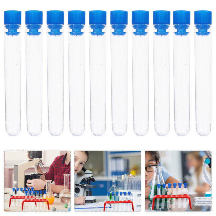 iobhtvye [New] 50pcs Test Vials Test Tubes Clear Tubes for Scientific