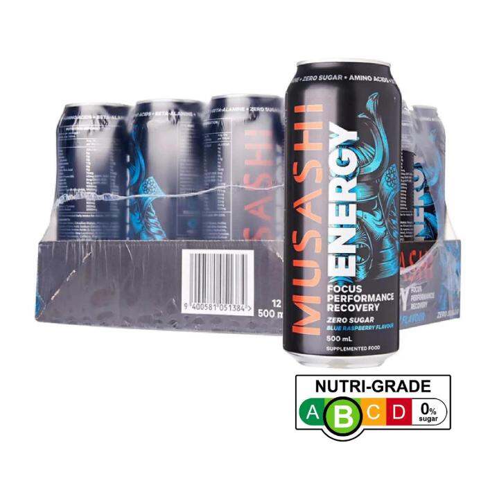 Musashi Energy Drink Blue Raspberry Flavour Pack Of 12 Lazada Singapore