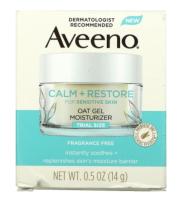 Aveeno, Calm + Restore, Oat Gel Moisturizer, Fragrance-Free, from USA. เจลบำรุงผิวหน้า   Trial Size 14g.  Exp.May 2025