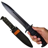 มีดใบตาย Cold Steel Conqueror LTC Carbon V ใบมีดสีดำ ขนาด 13.5 นิ้ว (34.5 ซม.) พร้อมซองไนล่อนร้อยเข็มขัดสำหรับเก็บมีด