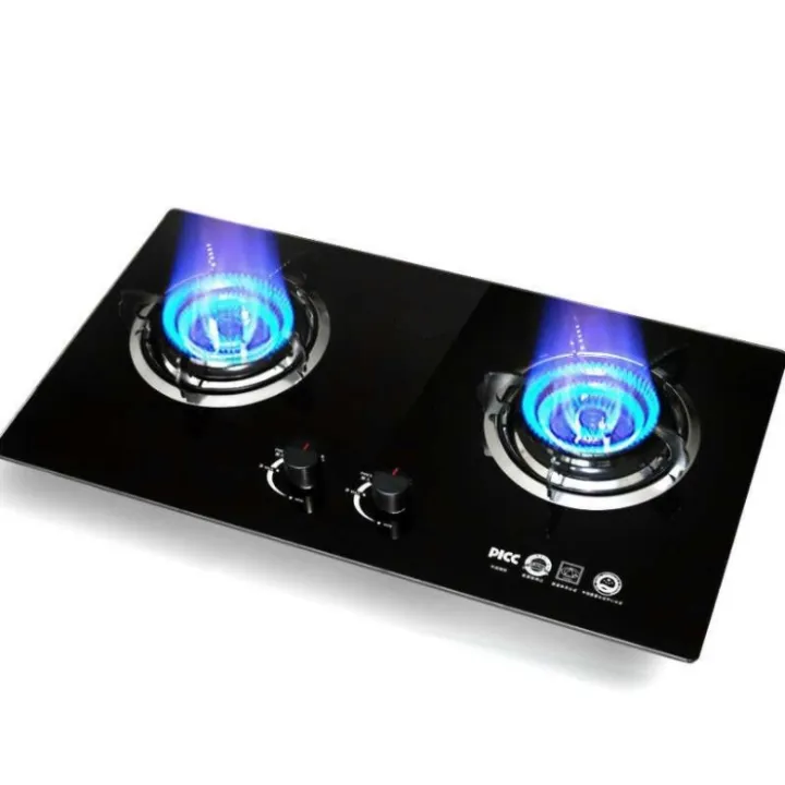 Builtin doubleburner gas stove,tempered glass countertop with stove