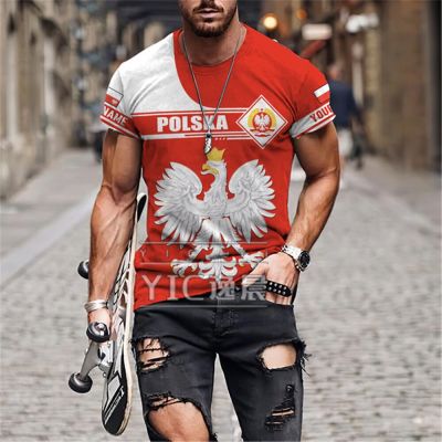 Custom Name T Shirt 3D Print Poland Polynesian Tribal Short Sleeve Fashion Unisex Harajuku Streetwear Funny T Shirt Casual