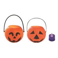 Halloween Pumpkin Bucket Pumpkin Smile Face Light Up Basket Halloween Party Bags Holder Reusable Goody Bucket for Kids Home Yard Party forceful