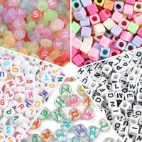 Letter Acrylic Beads Round Flat Alphabet Digital Cube Loose Spacer Beads For Jewelry Making Handmade Diy Bracelet Necklace Traps  Drains
