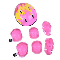 Sissi 7Pcs/set Kids Cycling Protective Gear Bike Helmet Knee Wrist Elbow Guard Roller