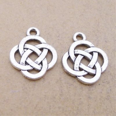 【cw】 BULK 30pcs Antique Plated Chinese Knot Pendant Necklace Metal Jewelry Accessories Makings 19x15mm 1.2g ！