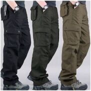 Combo 03 Quần Kaki Nam Ống Suông Cạp Chun Phối Túi Lính Chất Liệu Mềm Mại