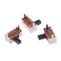 10 Pcs Toggle Vertical Slide Switch 1P2T 3 Pin 3mm Shank For PCB Mount SK12D07-V Electrical Circuitry  Parts