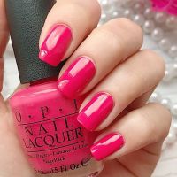 OPI สี Charged Up Cherry (NL B35) สีชมพู บานเย็น shocking pink