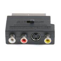 แชท-รองรับ21pin Scart S-Video/AV/TV/Audio ตัวแปลงอะแดปเตอร์สำหรับ SCART Plug-In S Terminal บวกวิดีโออะแดปเตอร์ช่องซ้ายและขวา