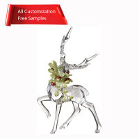 Wholesale 2022 Exquisite Christmas Reindeer Glass Decoration Supplies For Xmas Holiday Decor.