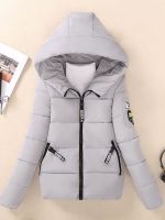 JMPRS Slim Women Parkas Winter Thick Casual Hooded Fashion Letter Cotton Warm Short Jackets Korean Zipper White Ladies Coats