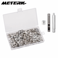 Meterk 100ชุด Grommet Kit พร้อมตาไก่เครื่องซักผ้า0.236นิ้ว3PCS เครื่องมือติดตั้งเงินโลหะ Grommets สำหรับผ้าหนังเสื้อผ้า Tarps