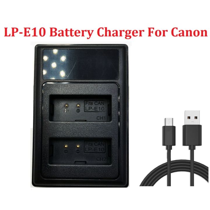 LP-E10 Charger LCD USB Battery Charger for Canon EOS 1100D 1200D 1300D  Rebel T3 T5 Kiss X50 X70 LP-E10 LC-E10 Camera 