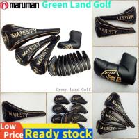 2023 NEW for✘ MAJESTY Golf Club Cover Golf Irons Cover and Woods Cover for Driver Fairway Hybrid No.1 3 5 Club Cover Waterproof PU Leather Golf Cover Golf Club Protector Golf Accessories