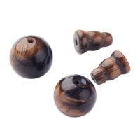 Pandahall 2Sets Natural Tiger Eye Buddhist Guru Beads 3 Hole for Buddha Jewelry Bracelet Making Findings DarkGoldenrod 10mm