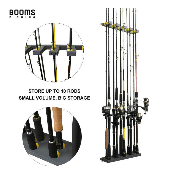 booms-fishing-wv4-fishing-rod-holders-vertical-wall-rod-rack-store-up-to-10-rods-for-fishing-pole-holder-storage-tools-4-colors