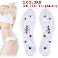 ✳◆ Unisex Magnetic Massage Insoles Foot Acupressure Shoe Pads Therapy Slimming Insoles for Weight Loss Transparent