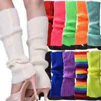 Lolita ผู้หญิงถักขาอุ่นถุงเท้ายาวฤดูหนาว Warm Foot Cover Solid Candy สีเข่าสูง Boot ถุงน่อง Leggings รองเท้าขา