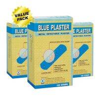 Blue Plaster Detectable Plaster (3x100ชิ้น) พลาสเตอร์ สำหรับตรวจจับโลหะ สำหรับอุตสาหกรรมอาหาร ร้านอาหาร