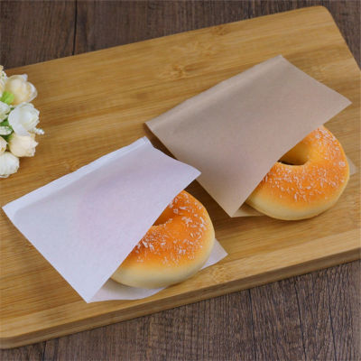 100 Pcs 12x12cm Oil Proof Kraft Paper Bag Sandwich Donuts Bags For Bakery Bread Food