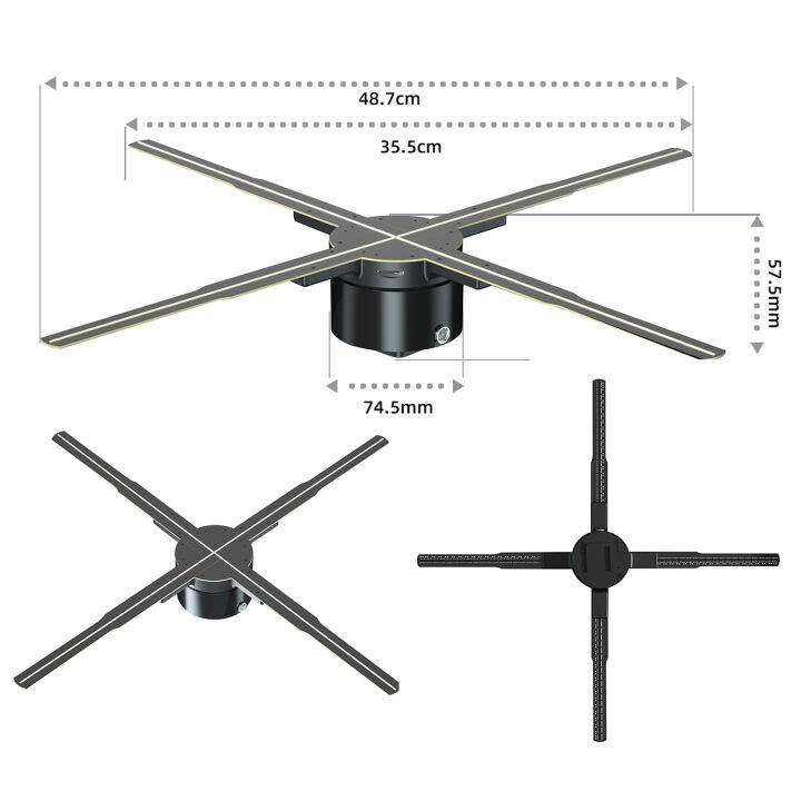 kkmoon-พัดลมติดผนัง3d-สำหรับโปรเจ็คเตอร์โฮโลแกรม-พัดลมติดผนังที่ทาตาไม่มีสี3มิติพัดลมถ่ายวิดีโอ-led-ความละเอียด2k-hd-จำนวน576ชิ้นไฟ-led-สัญญาณรีโมทคอนโทรลจอแสดงผลแบบเรียลไทม์